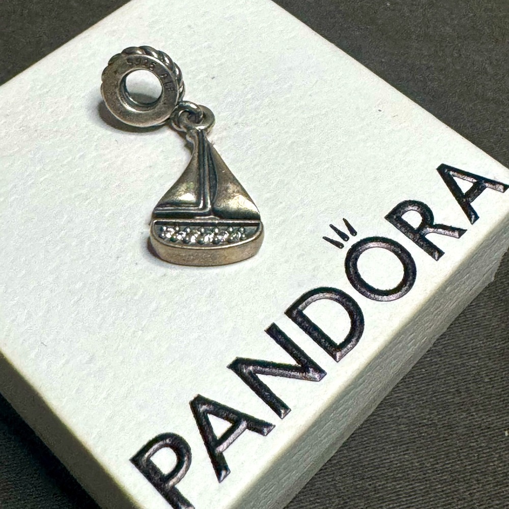 Authentic Pandora Sail Boat Charm with CZ
